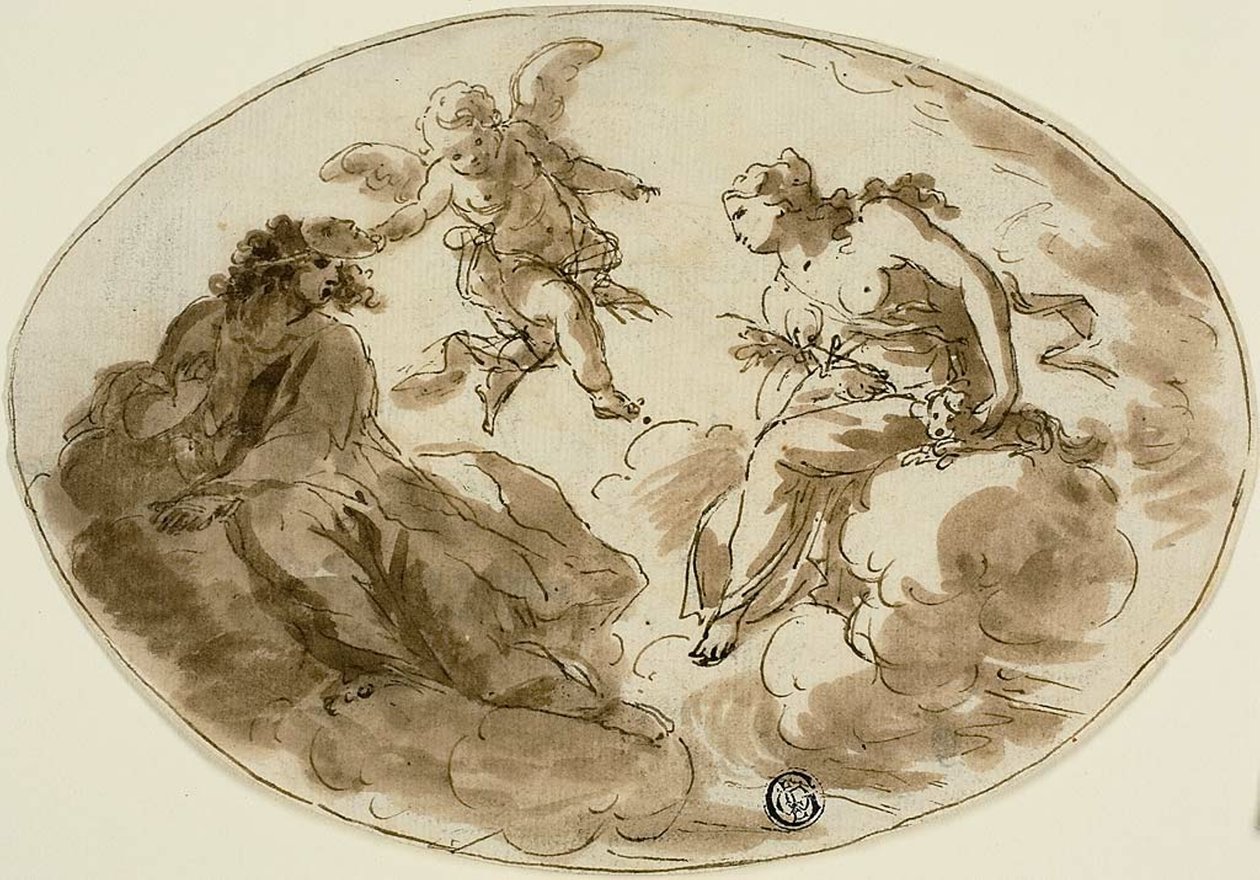 Allegori med maskert figur av Unknown artist