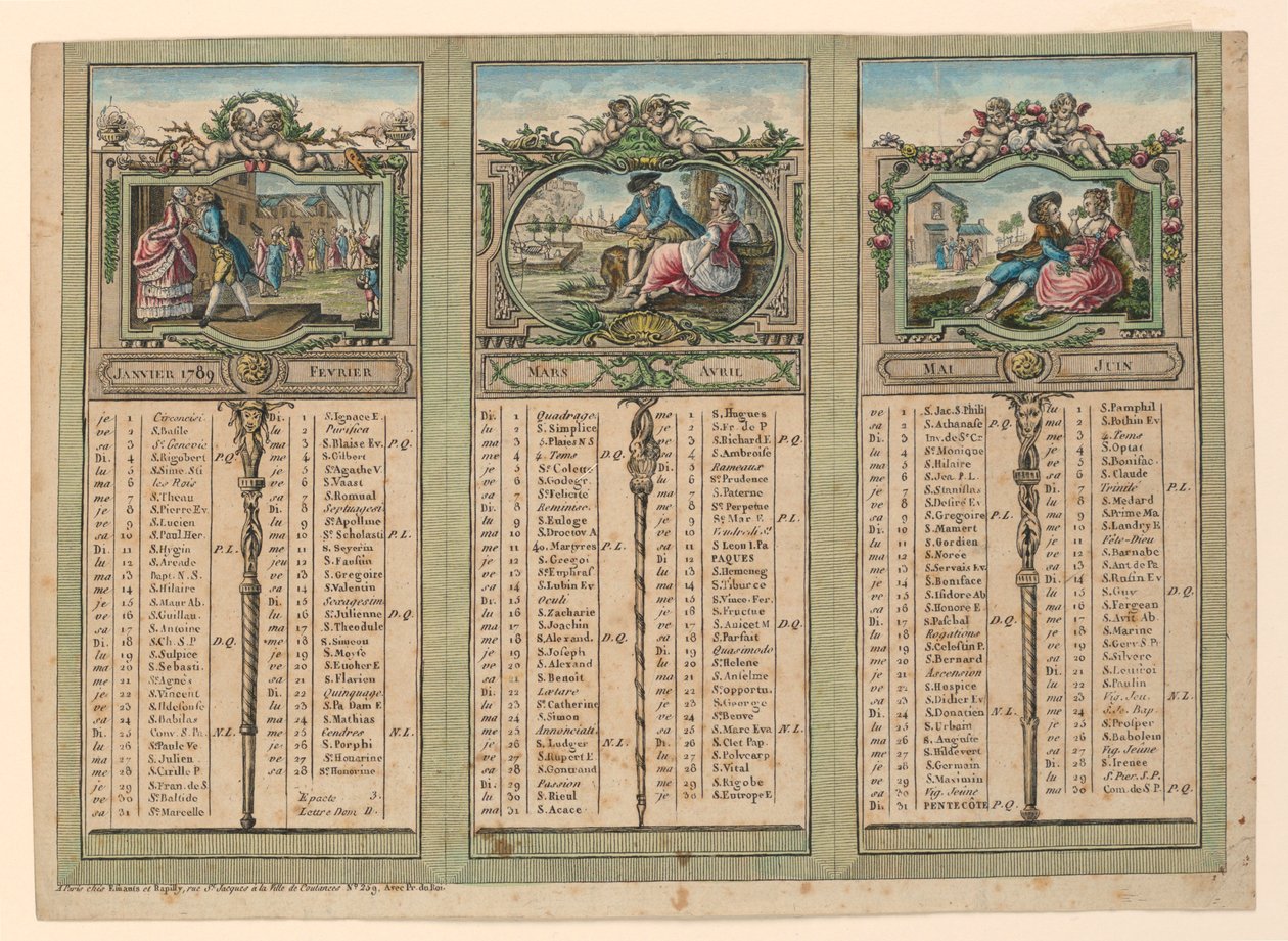 Almanakk for 1789 av Unknown artist