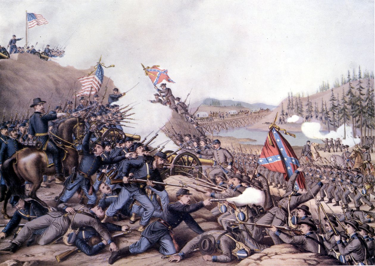Amerikansk borgerkrig (1861–1865): Andre slaget ved Franklin (Tennessee) 30. november av Unknown artist