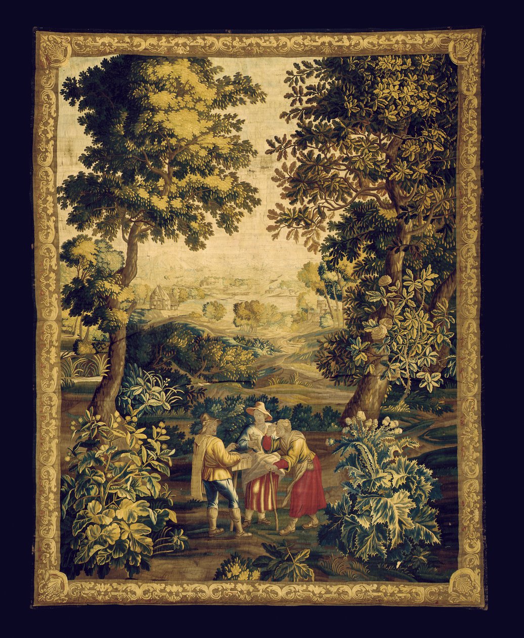 Et Audenarde Teniers-teppe (tekstil) av Unknown artist