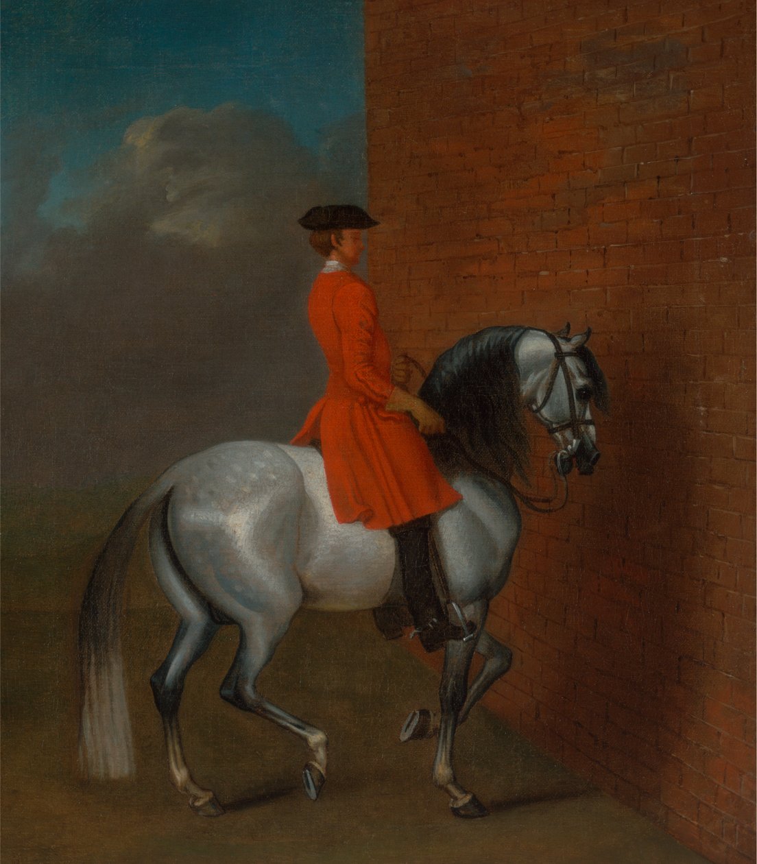 En øvelse i Haute Ecole: Passasjen til venstre langs en vegg, etter Vanderbank av Unknown artist