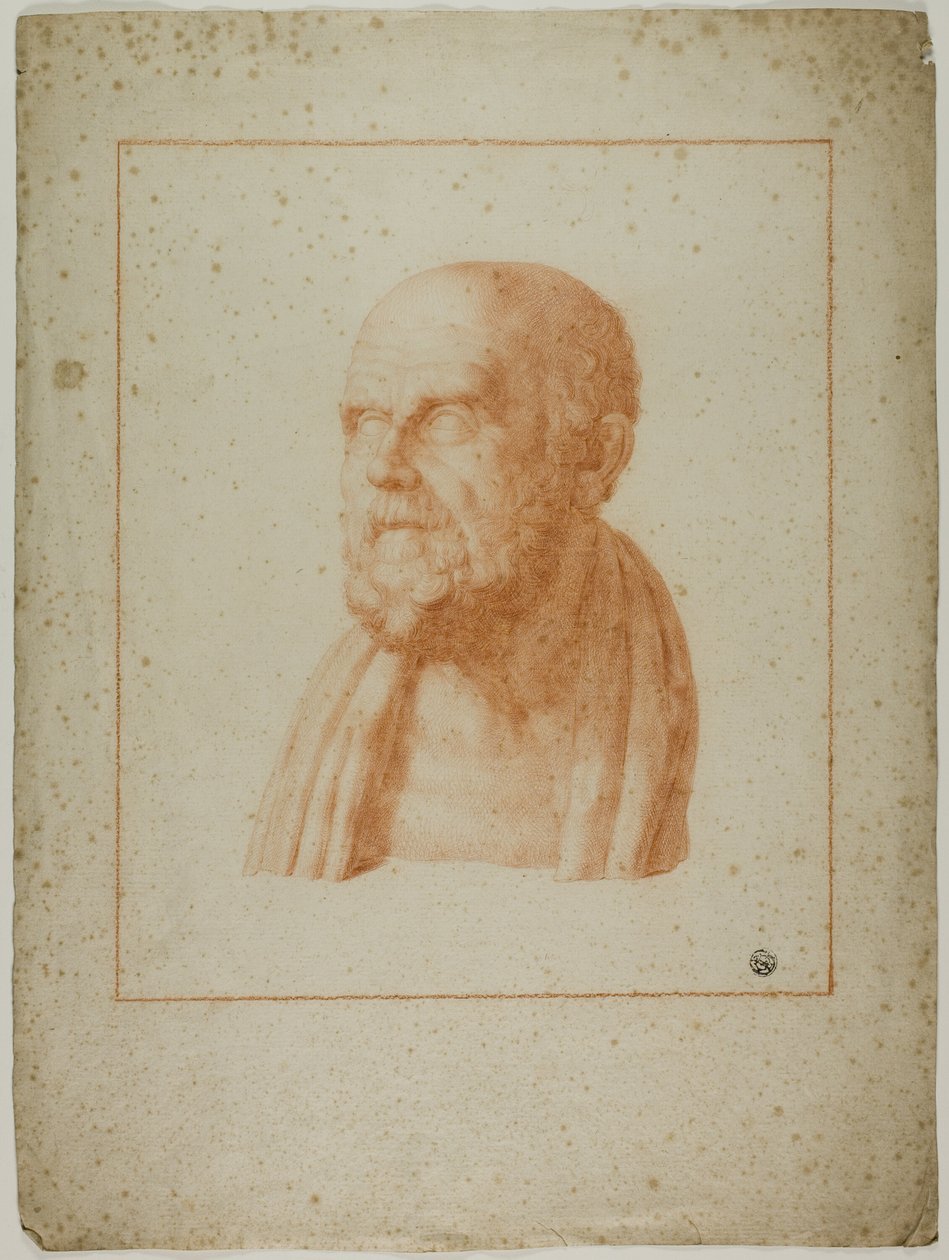 Gammel byste av skjeggete mann av Unknown artist
