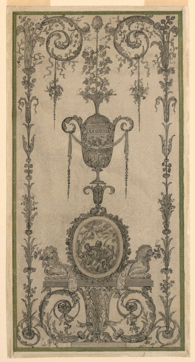 Arabesk design for et panel av Unknown artist