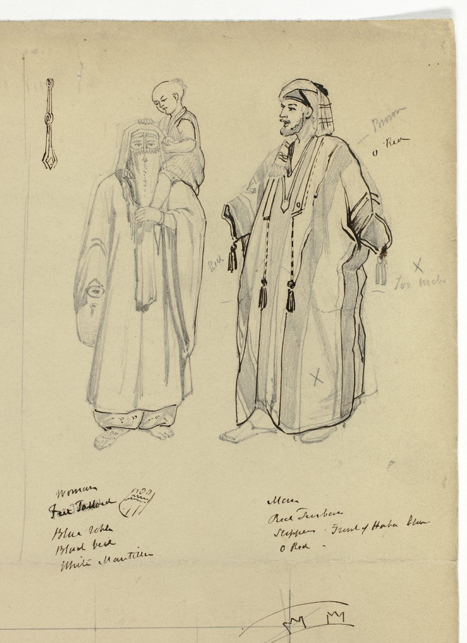 Arabisk mann, kvinne og barn av Unknown artist
