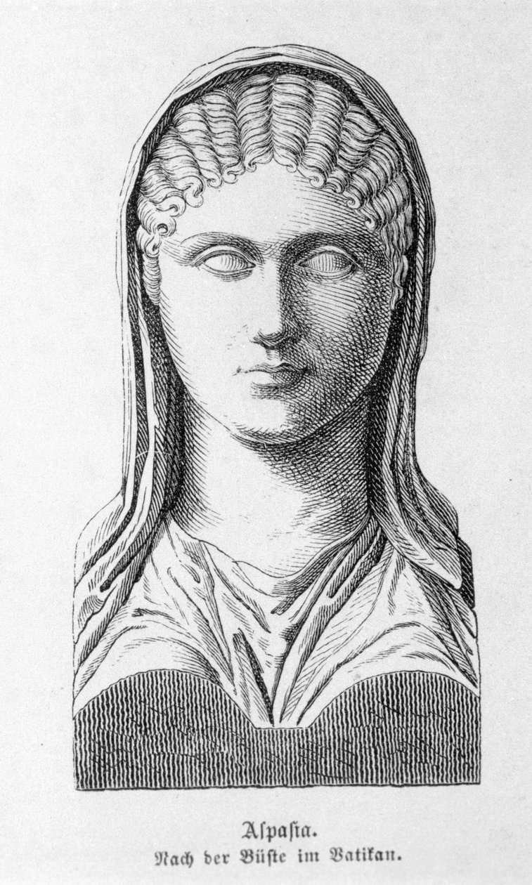 Aspasia av Miletus, elskerinnen til Perikles. av Unknown artist
