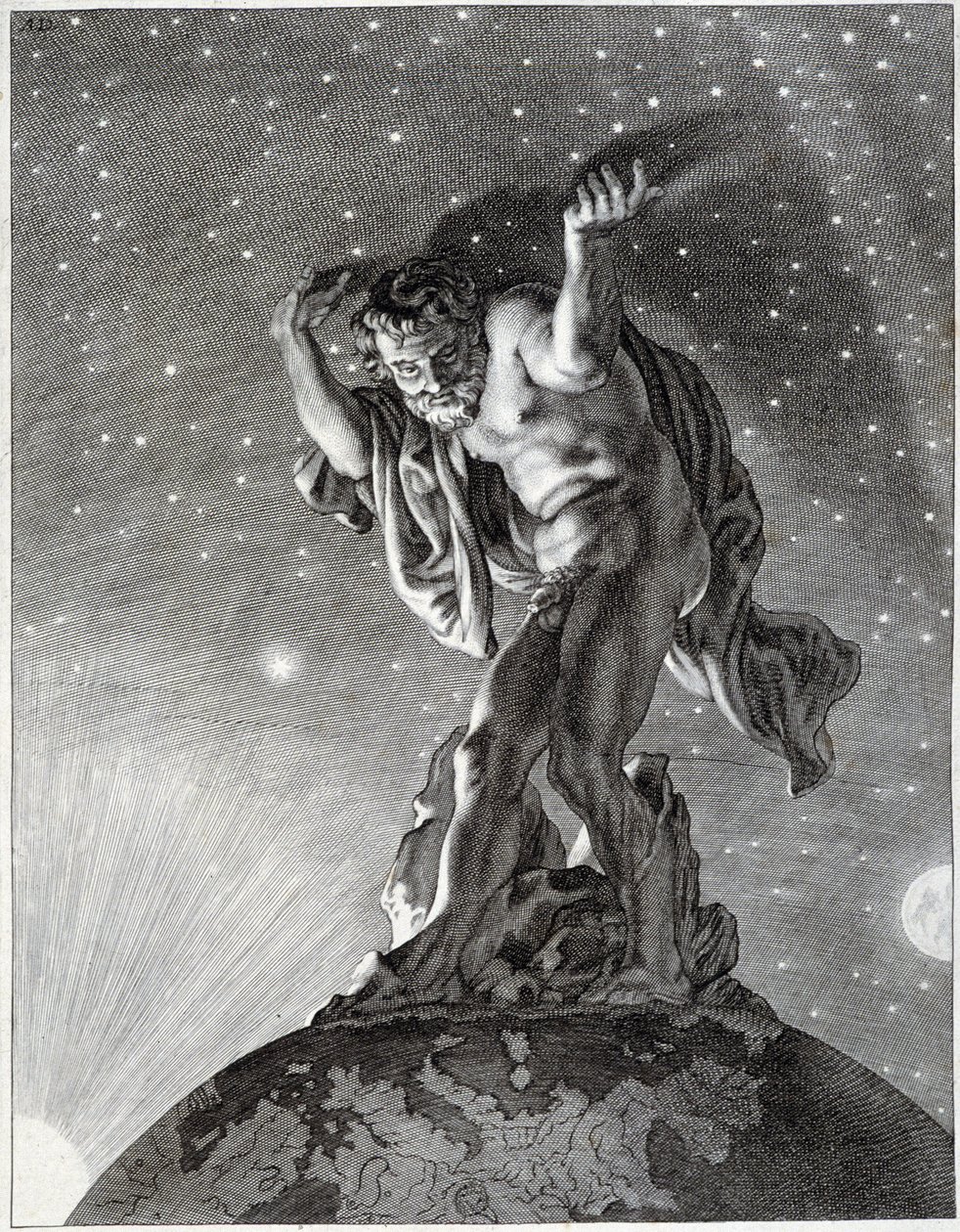 Atlas som støtter himmelen. av Unknown artist