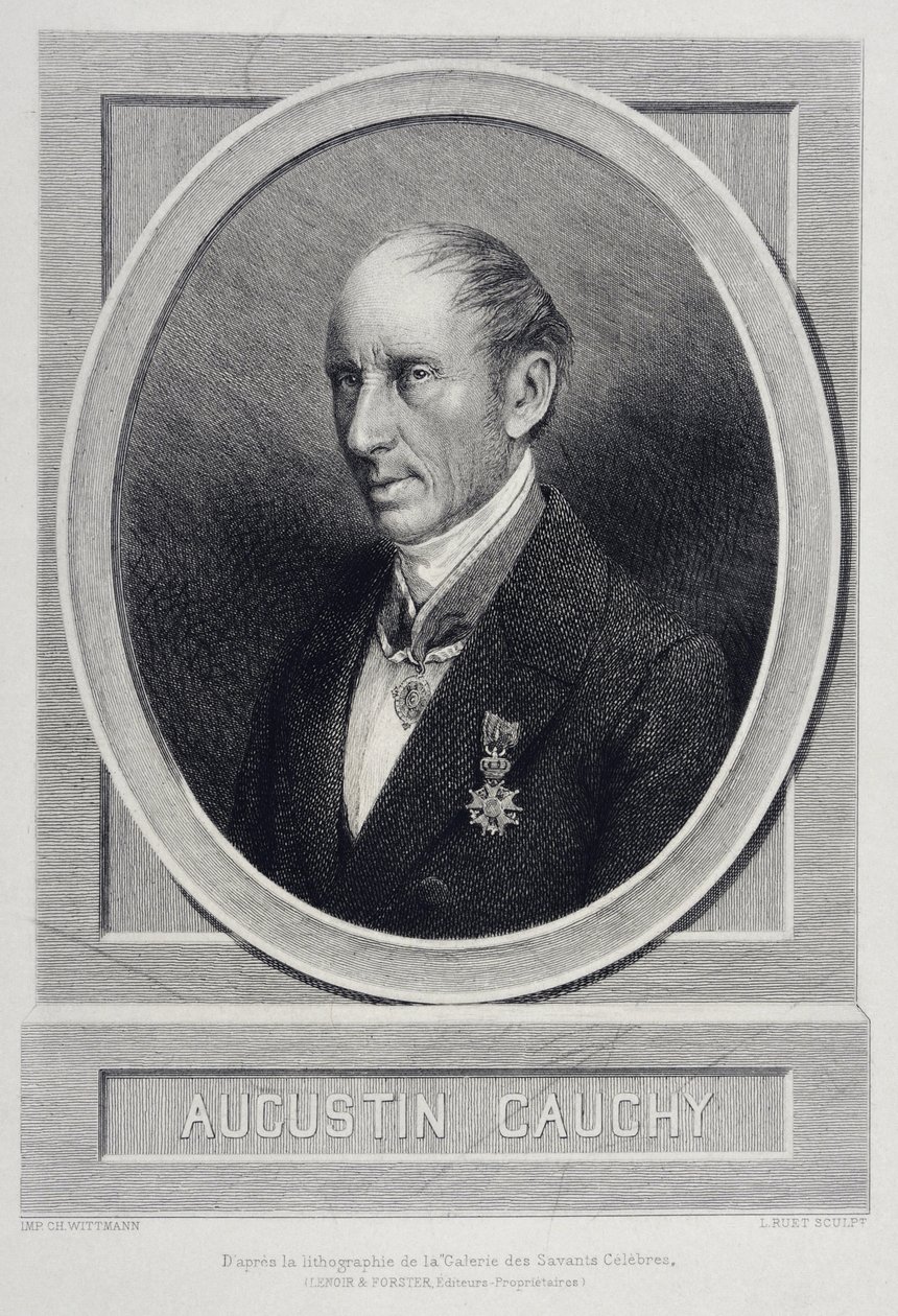 Augustin Louis Cauchy 1789-1857 English mathematician - engraving av Unknown artist