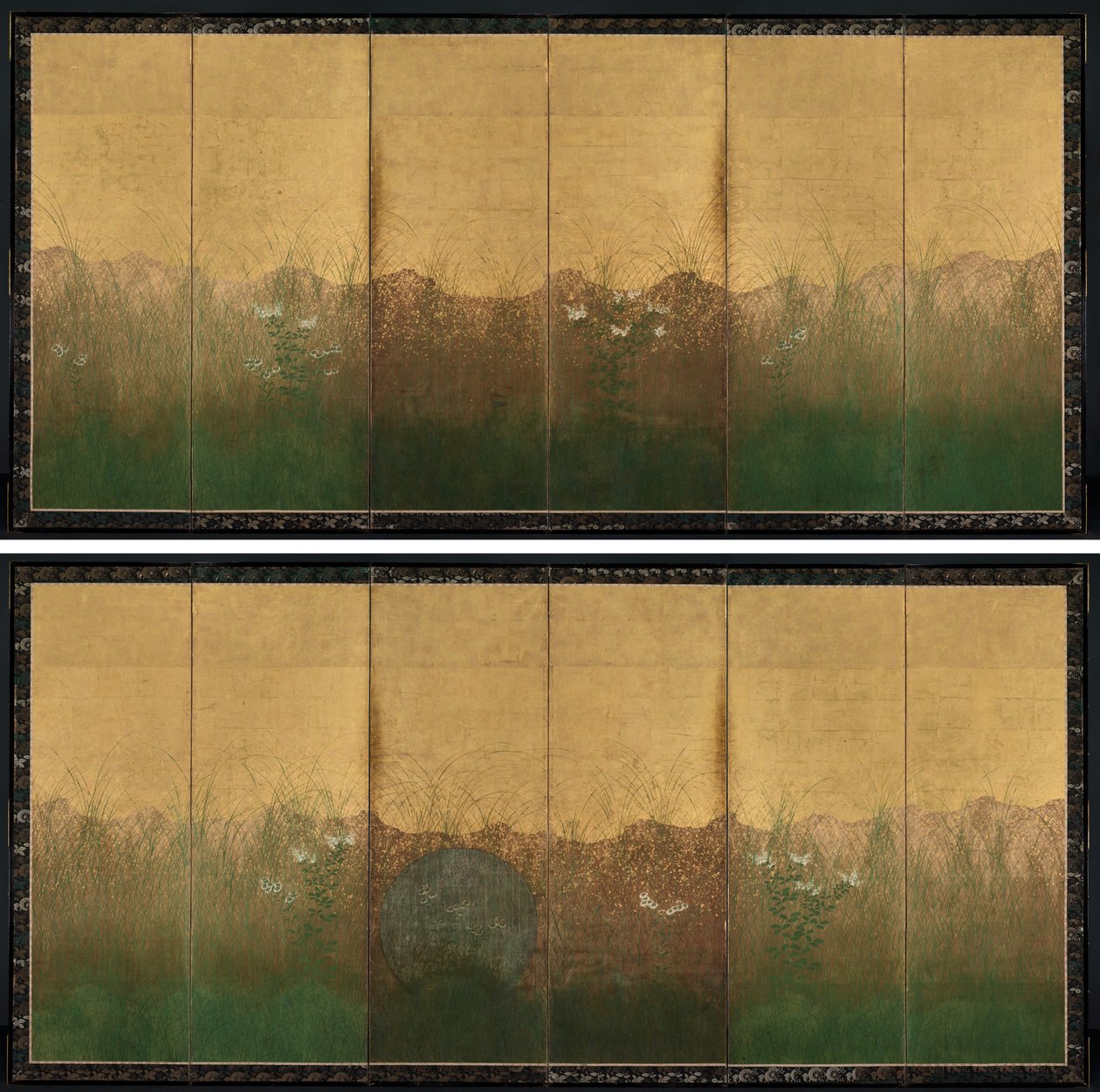 Høstkveld med fullmåne på Musashino-sletten av Unknown artist