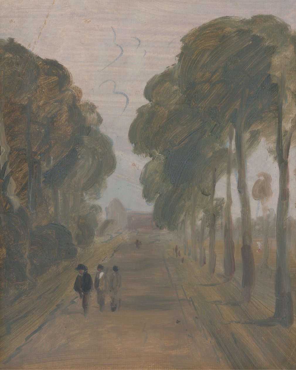 Avenue med figurer av Unknown artist