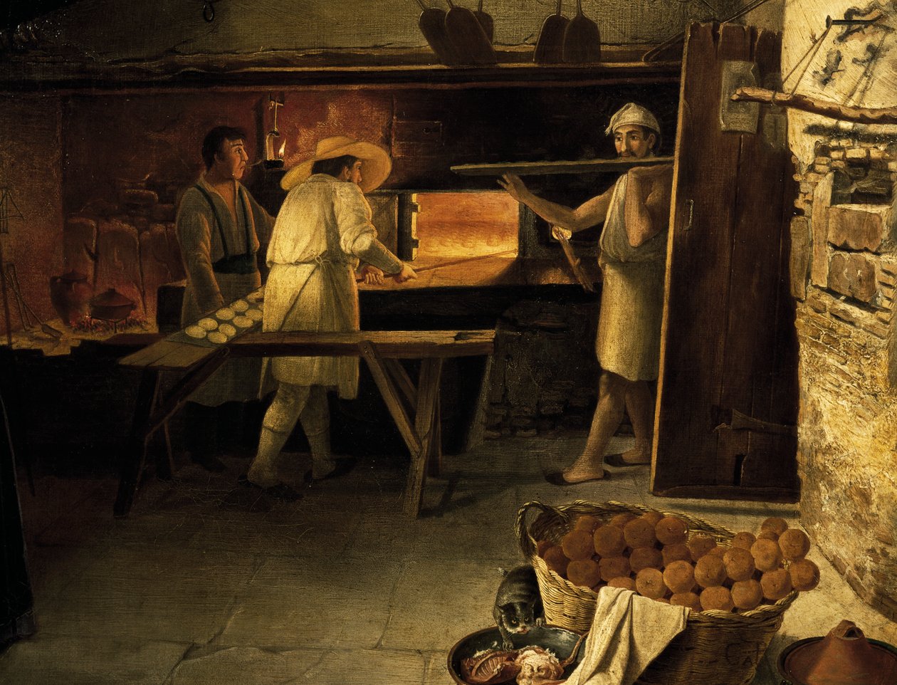 Bakere på jobb, maling av anonym av Unknown artist