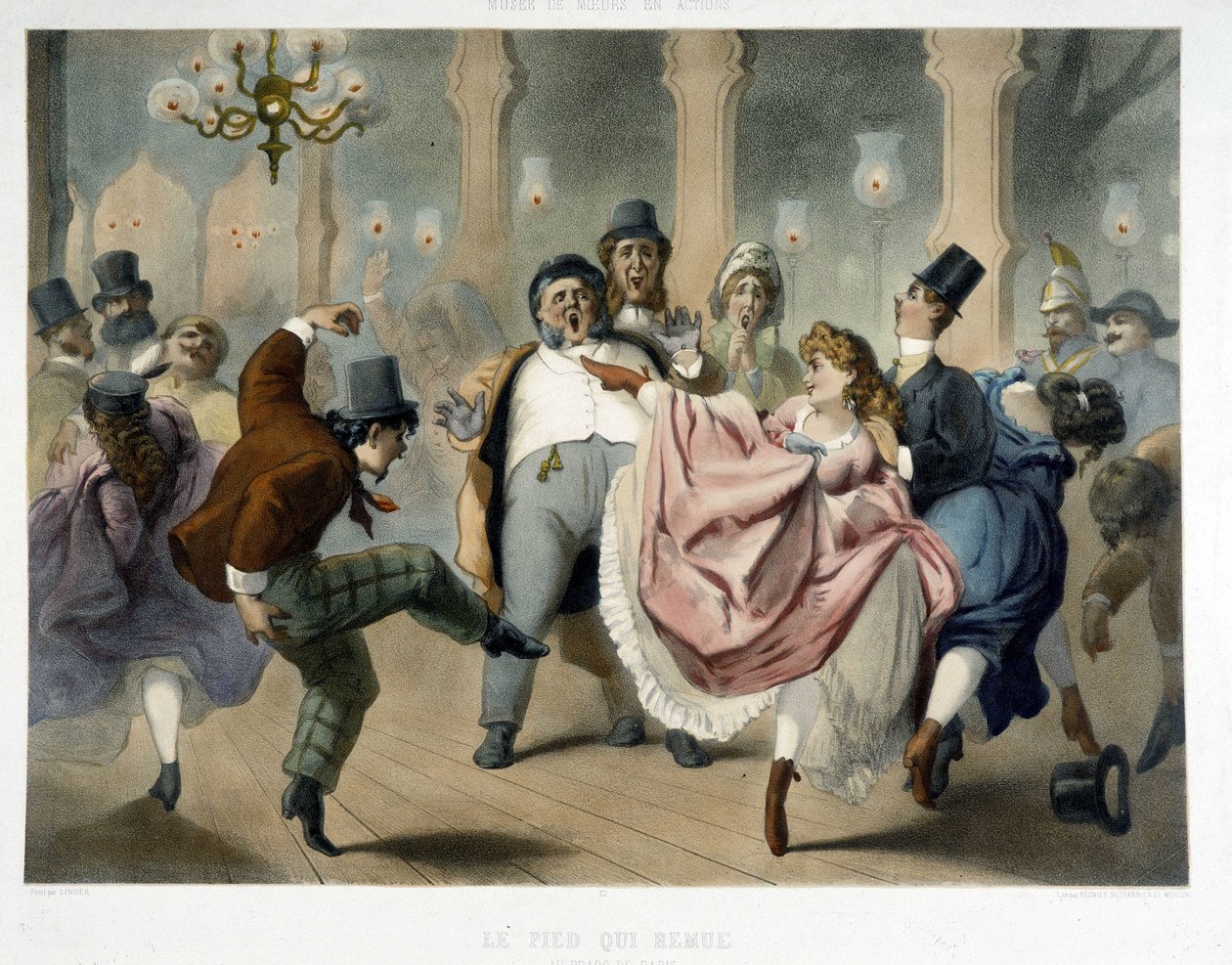 Bal de Paris: Kvadrillen, foten beveger seg ved Prado, rundt 1860 av Unknown artist
