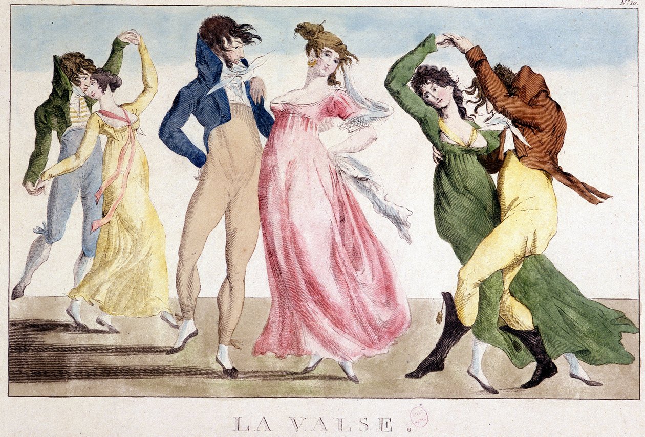 Ball: The Waltz, n.d., tidlig på 1800-tallet, Carnavalet av Unknown artist