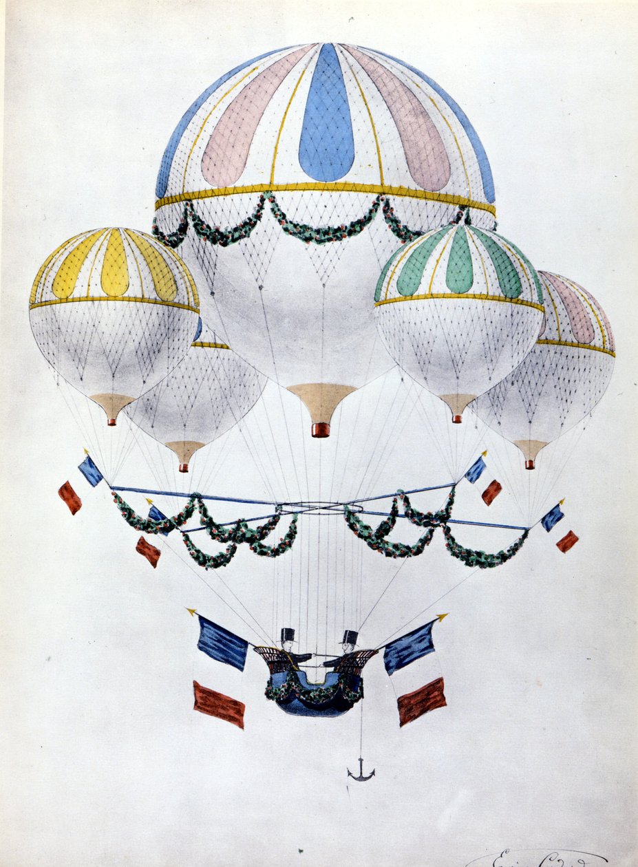 Ballongflotilje av Eugène Godard (1827 - 1890). av Unknown artist