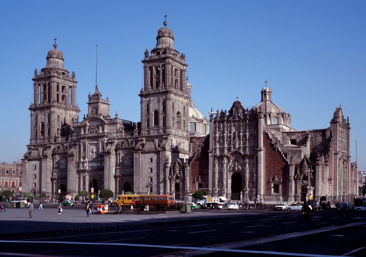 Barokkkunst: utsikt over Metropolitan Cathedral of Mexico City. Mexico fra 1700-tallet. av Unknown artist