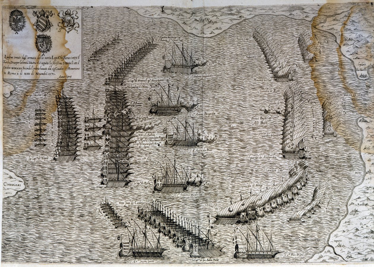 Slaget ved Lepante (Lepanto) av Unknown artist