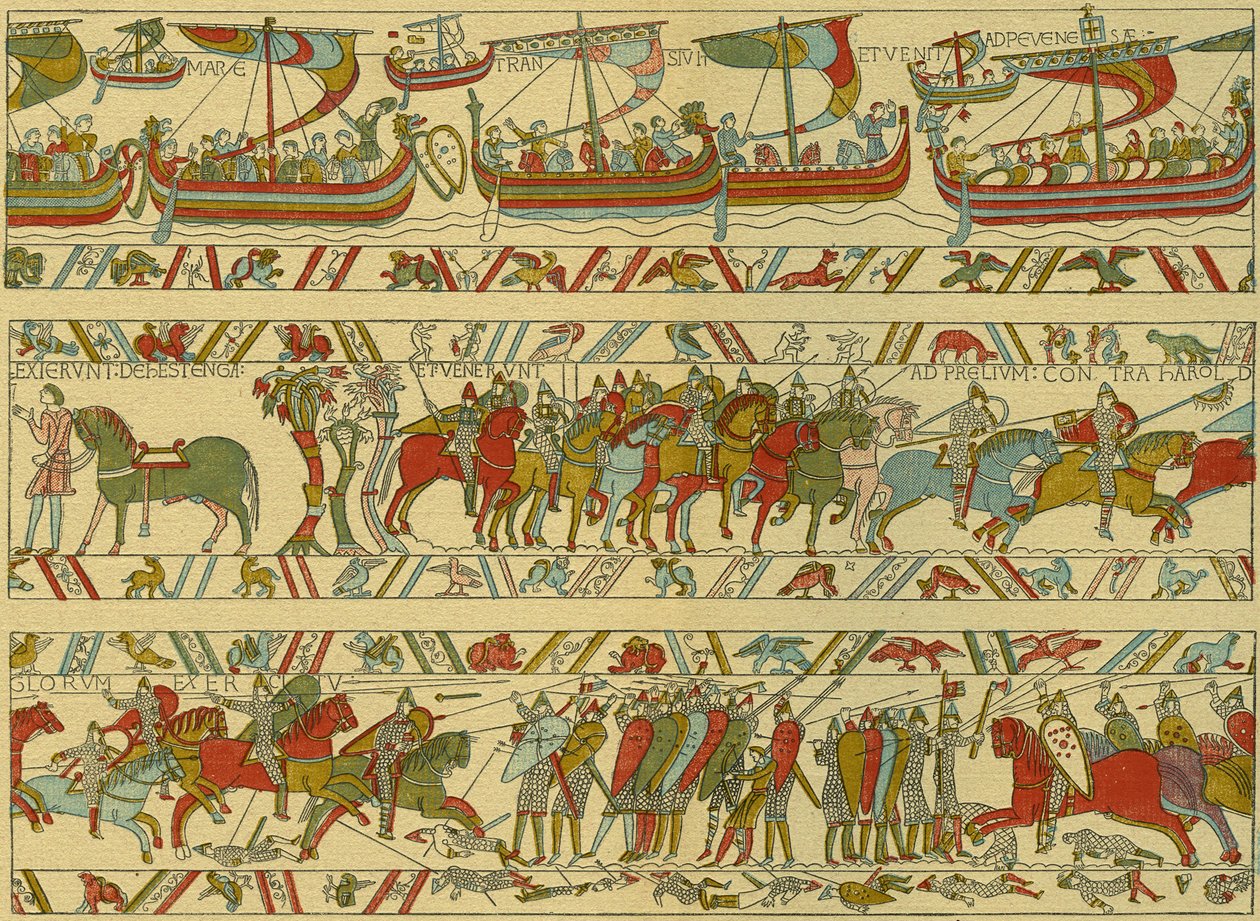 Bayeux-teppe. Norman angrep av Unknown artist