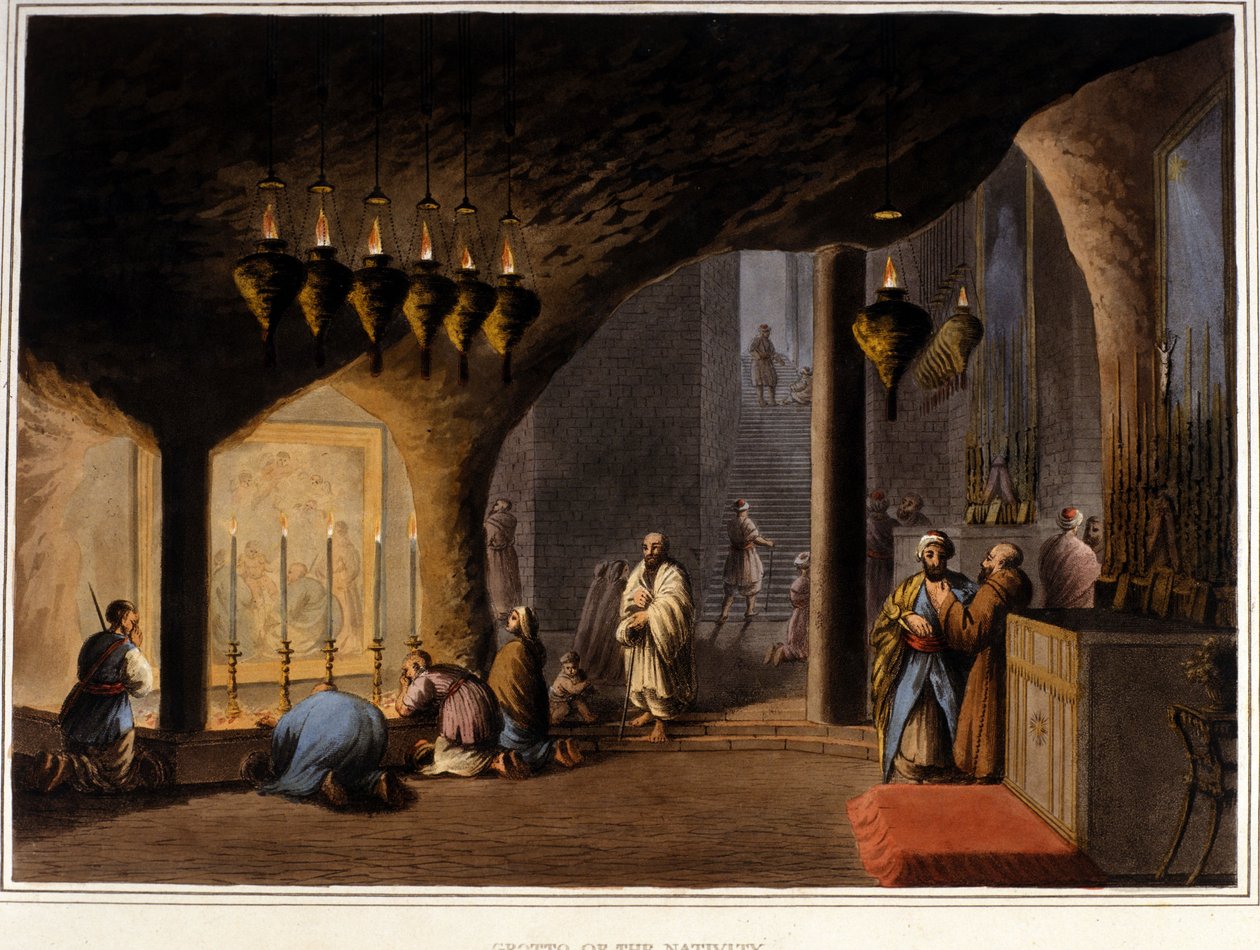Betlehem (Vestbredden): Fødselshulen. 1800-tallet. av Unknown artist