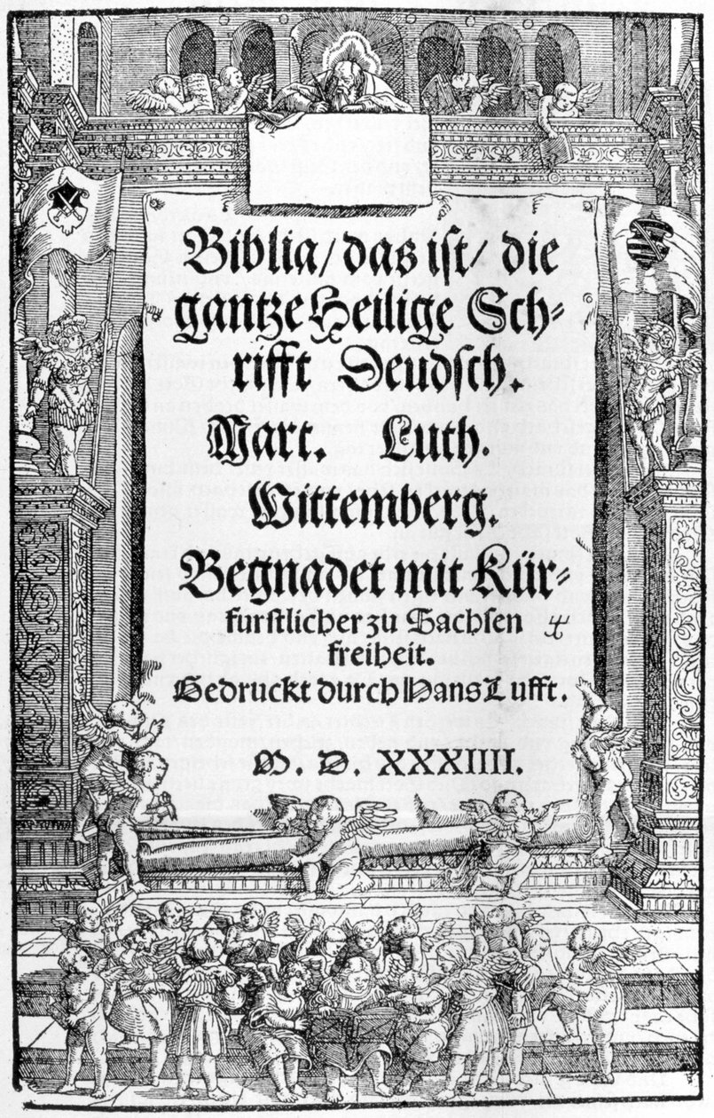 Bibelen til Luther. 1534. Wittenberg. Sormani samfunnsbibliotek. Milan av Unknown artist