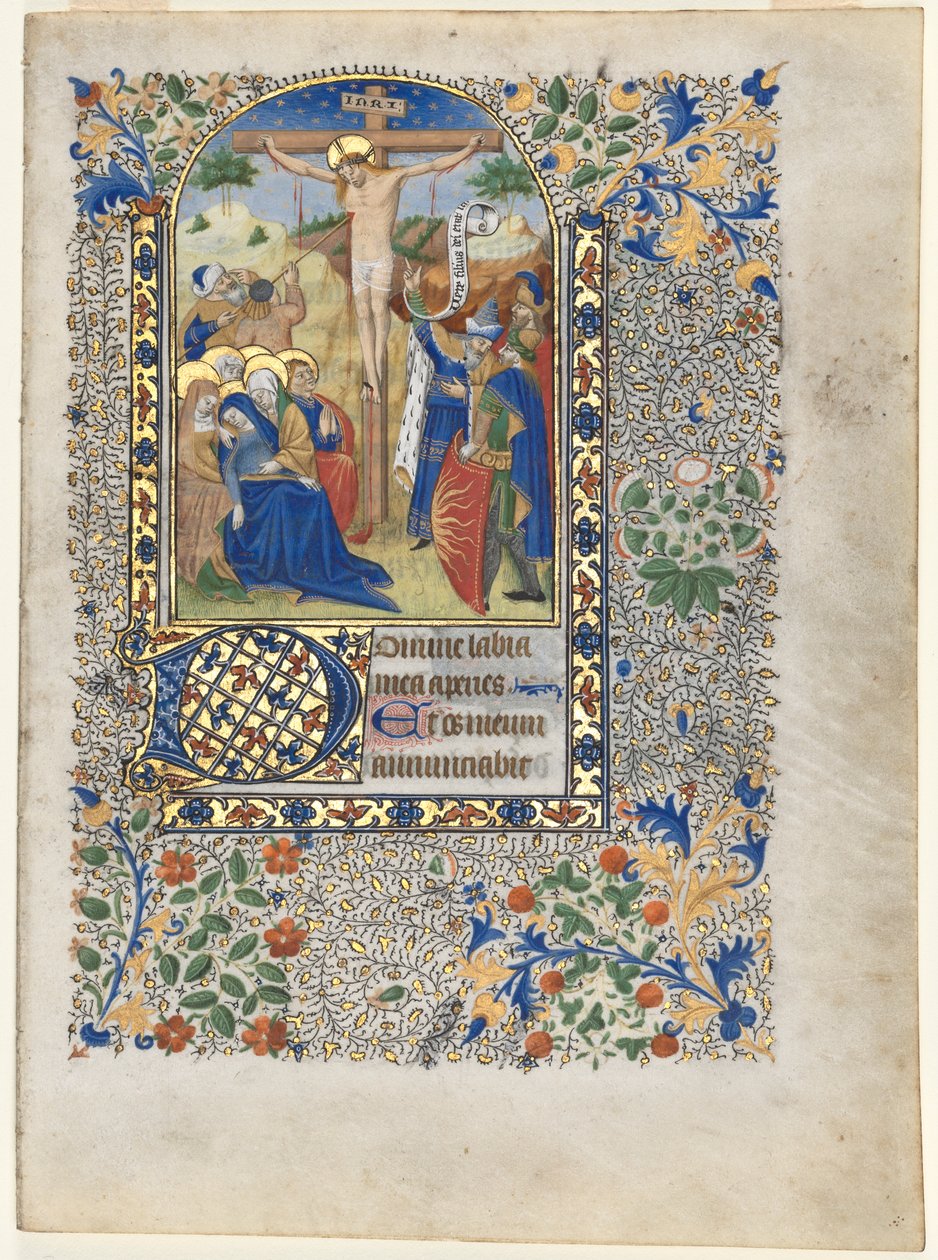 Bifolio fra a Book of Hours: The Crucifixion (Hours of the Cross) av Unknown artist