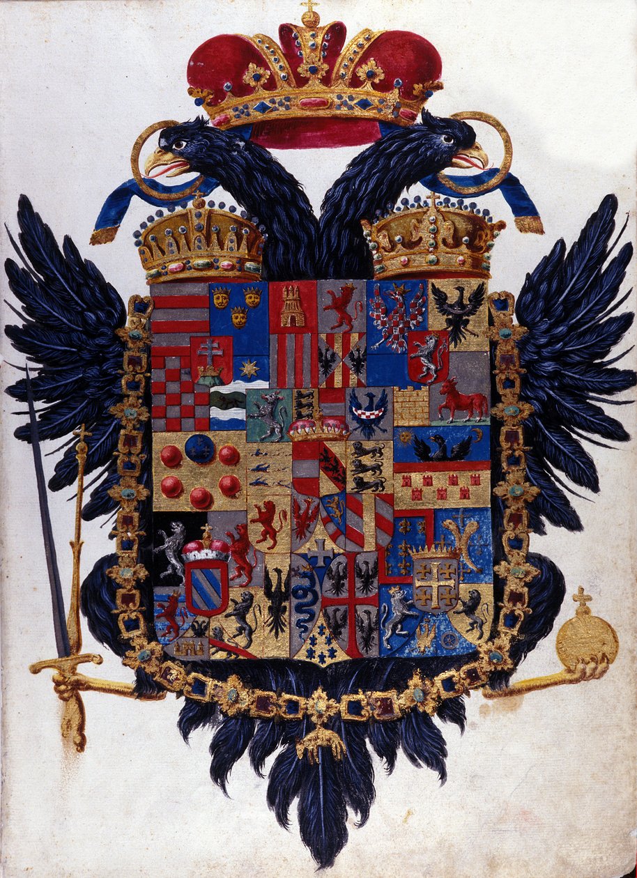 Blazon av det østerriksk-ungarske riket (Østerrike Ungarn). 1800-tallet av Unknown artist