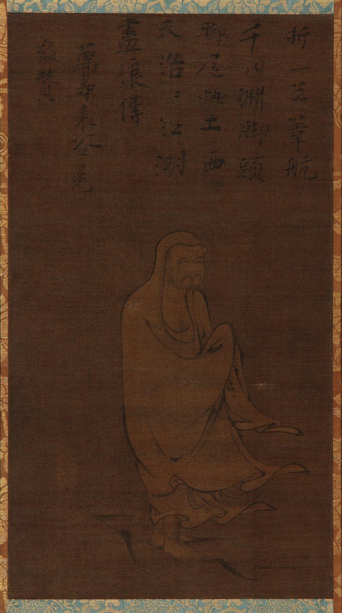 Bodhidharma krysser Yangzi på et siv av Unknown artist