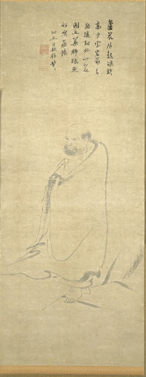 Bodhidharma krysser Yangzi på et siv av Unknown artist