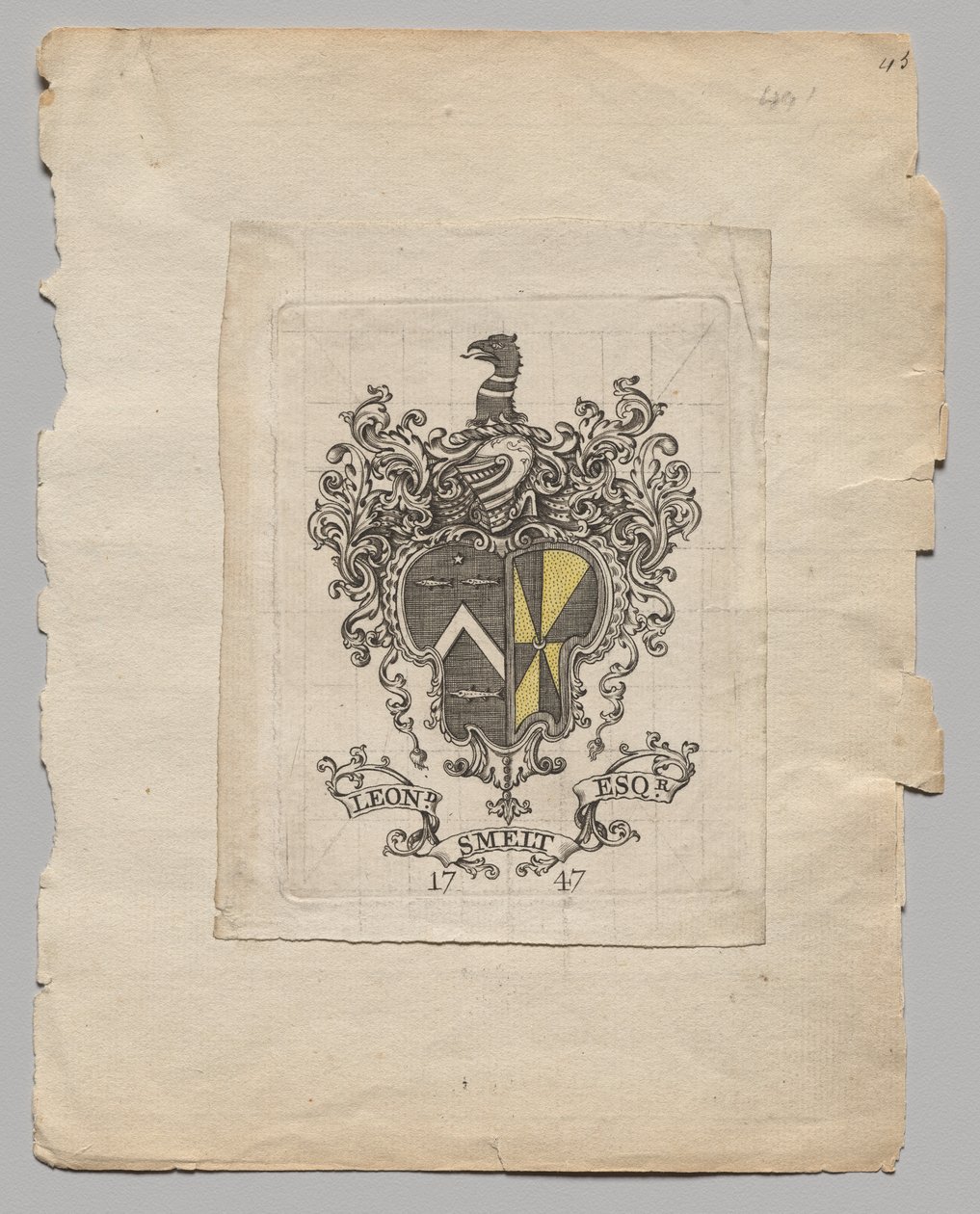 Bokskilt: Leonard Smelt, Esq. av Unknown artist