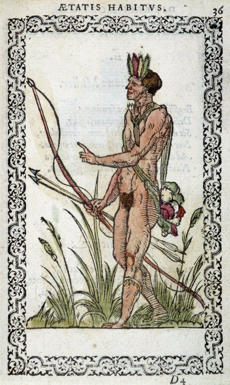 Brasiliansk i "" Habits et effigies "", av Jean Sluperius i 1572 av Unknown artist