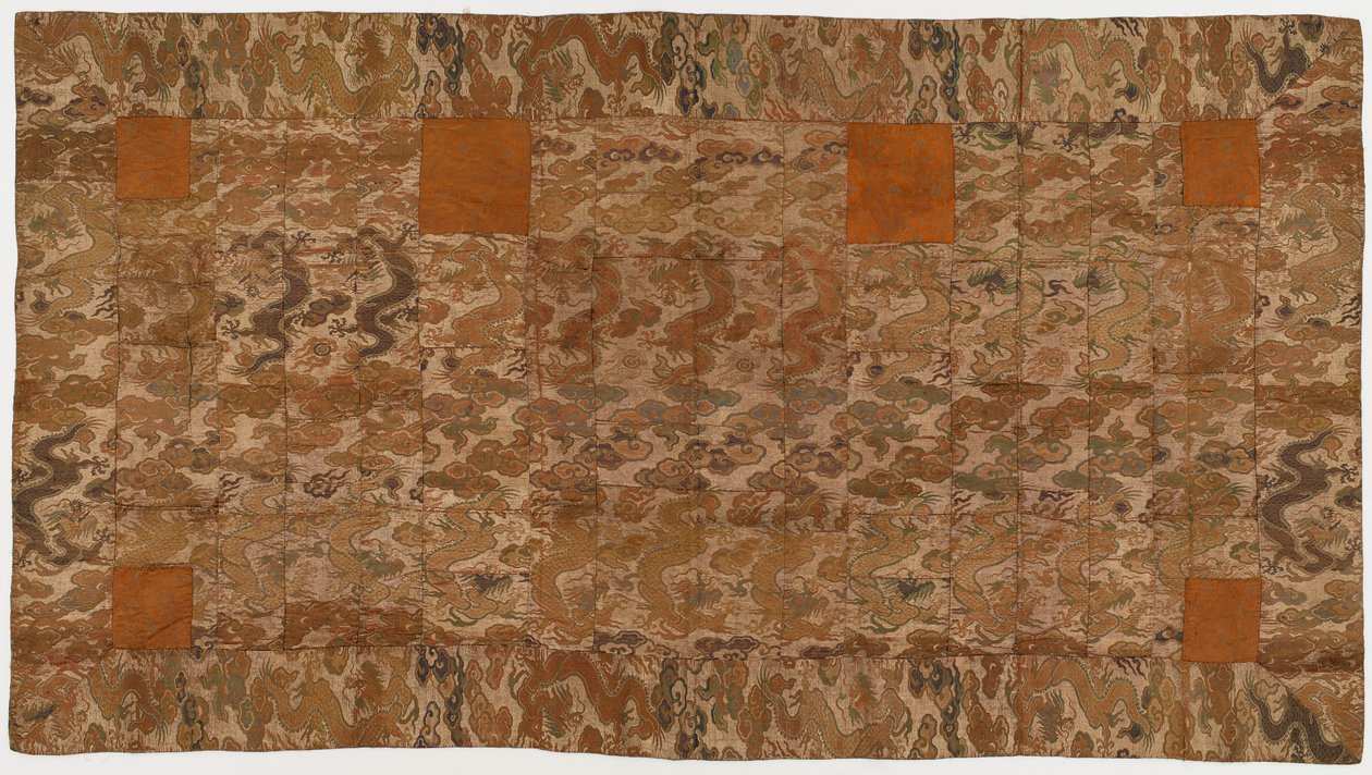 Brokade, silke En buddhistisk munkekåpe, lappet; av Unknown artist