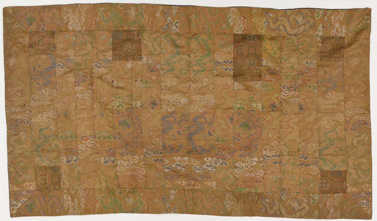Brokade, silke En buddhistisk munkekåpe, lappet; av Unknown artist