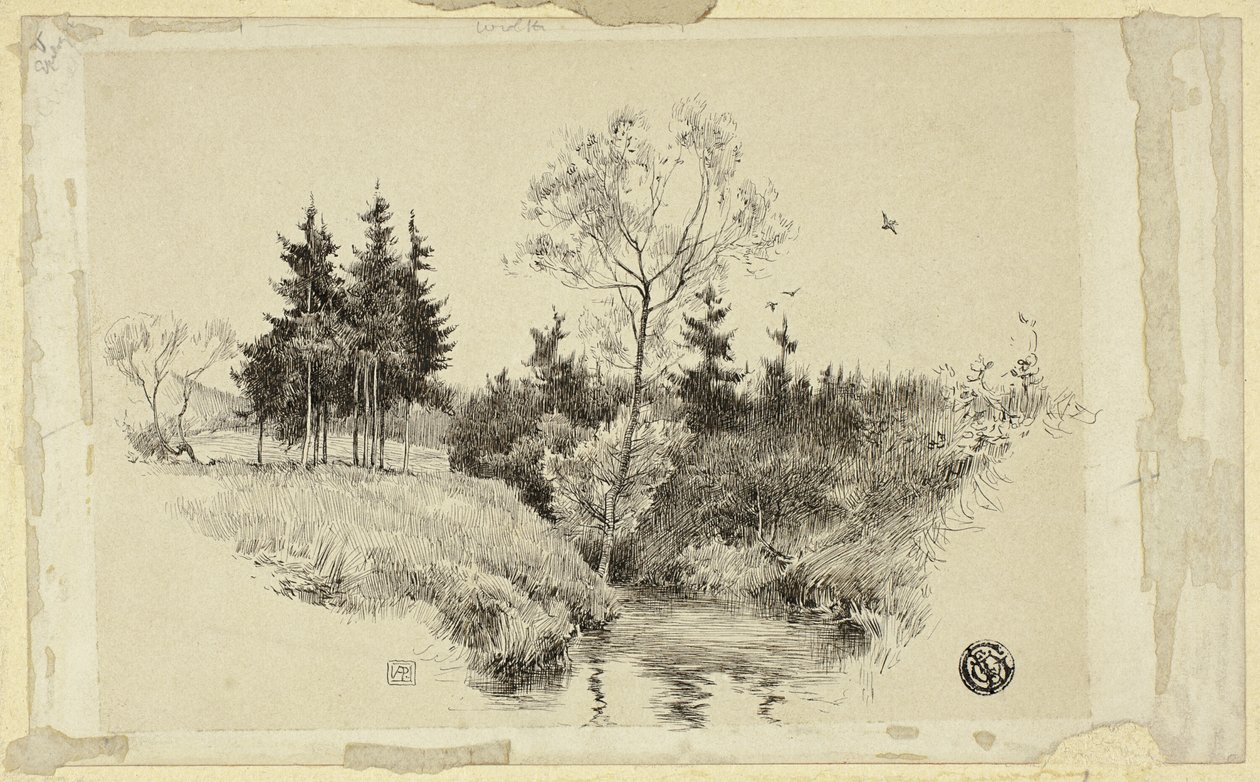 Bekk i skogen av Unknown artist