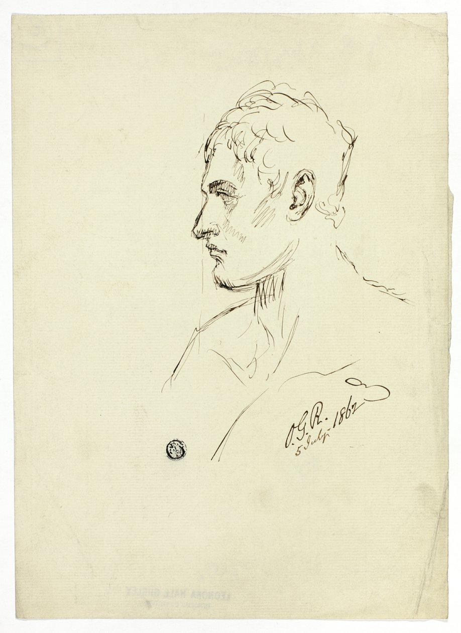 Byste av ung mann i profil av Unknown artist