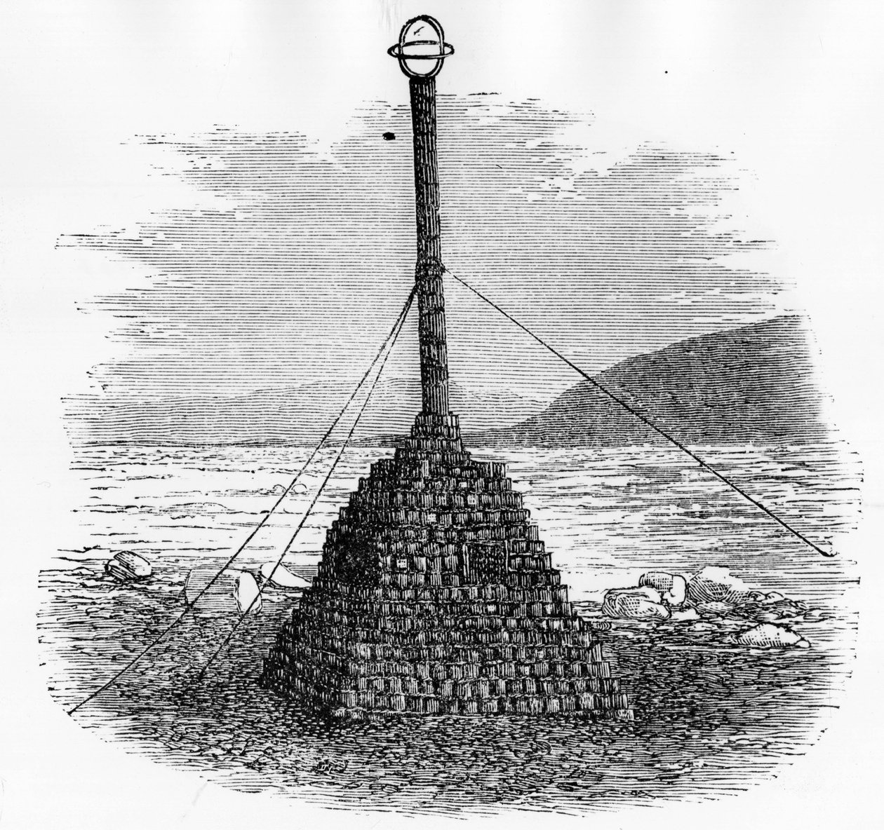 Varde og postkasse på Nordpolen - Georges S. Nares, A Polar Sea Voyage, Paris: Hachette av Unknown artist