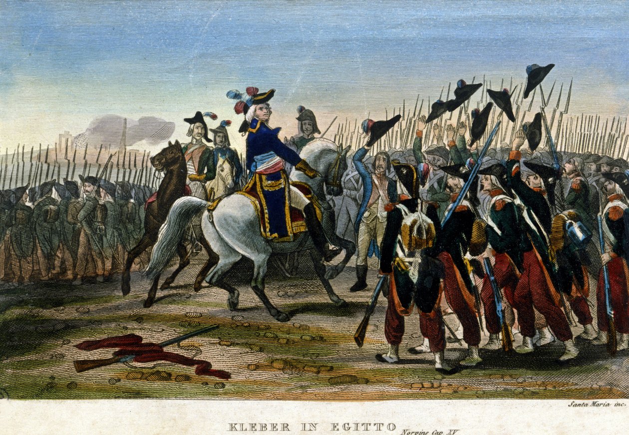 Kampanje (ekspedisjon) av Egypt (1798-1801): General Jean Baptiste Kleber (1753-1800) i Egypt. Napoleon Bonaparte forlot ham øverstkommanderende for hæren i august 1799. av Unknown artist