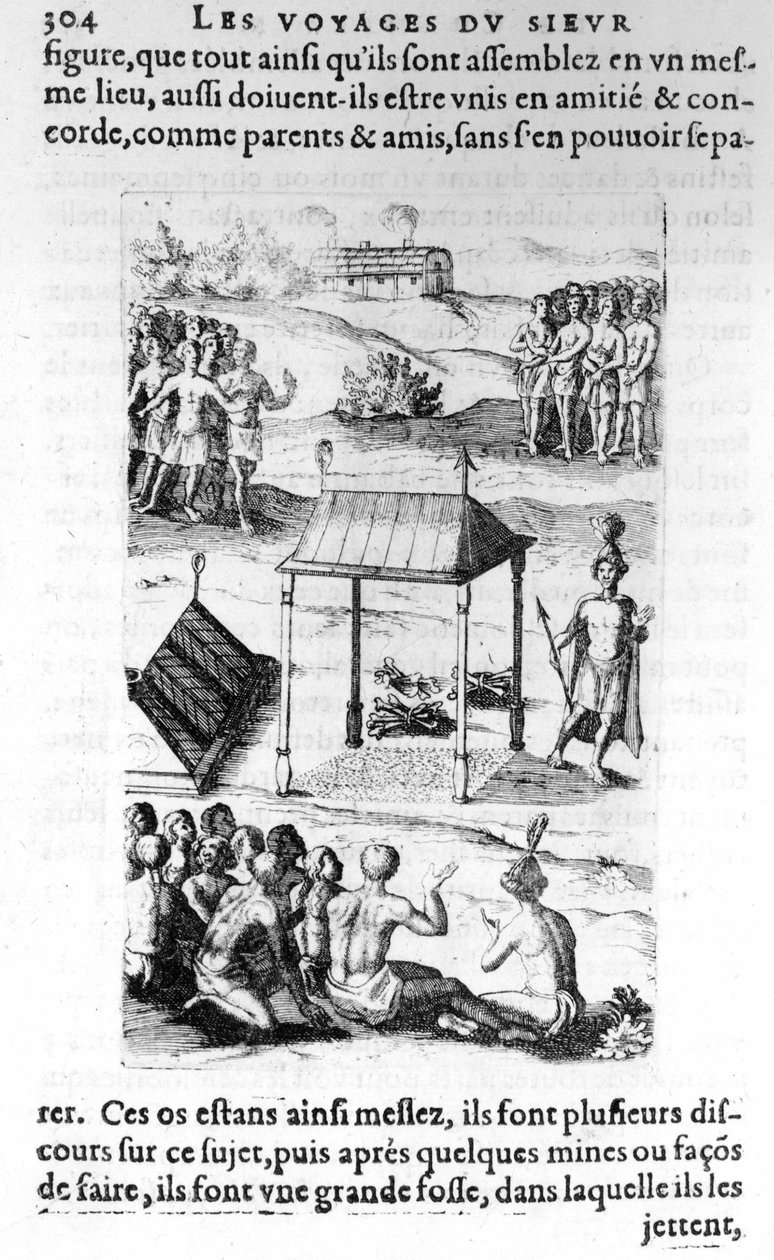 Canada: innfødte - i «Les voyages de la Nouvelle France Occidental, Dicte Canada, laget av St Champlain Xaintongeois... fra år 1603 til år 1629... Samuel Champlain (1570-1635), red. Pierre Le Mur, Paris av Unknown artist