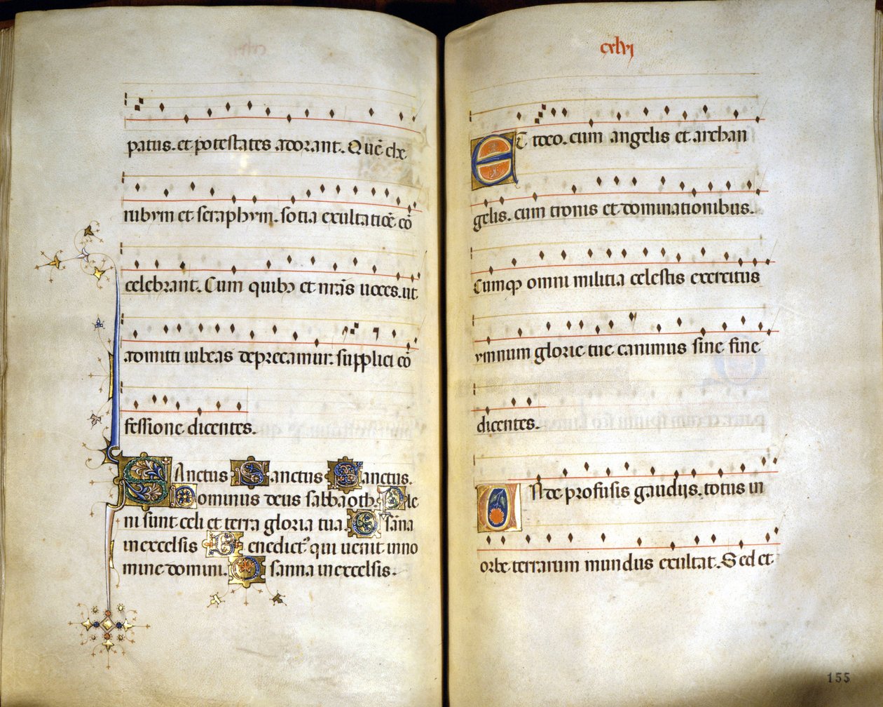 Kanon "" SANCTUS"" fra Missal of Visconti av Unknown artist