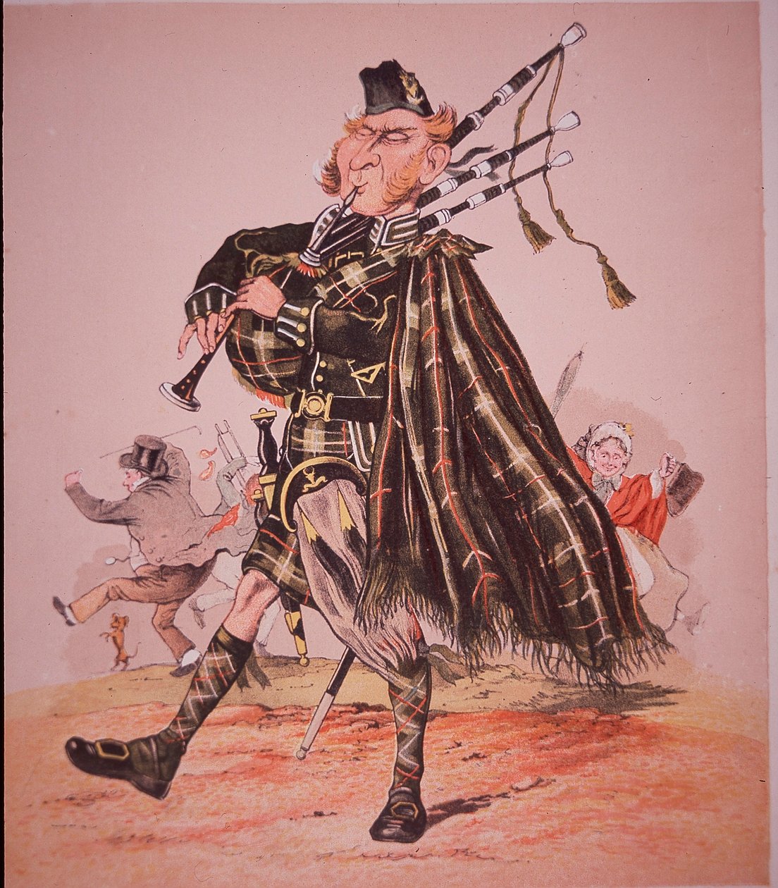 Karikatur av Highland piper av Unknown artist