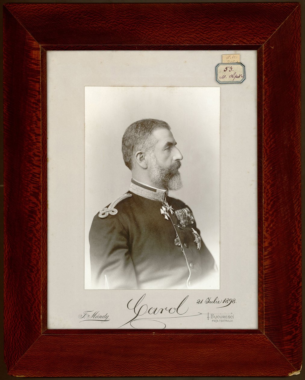 Carol Ier ou Charles Ier - Portrett av kong Carol I av Romania (1839-1914), Anonym. Sølv gelatin fotografering av Unknown artist