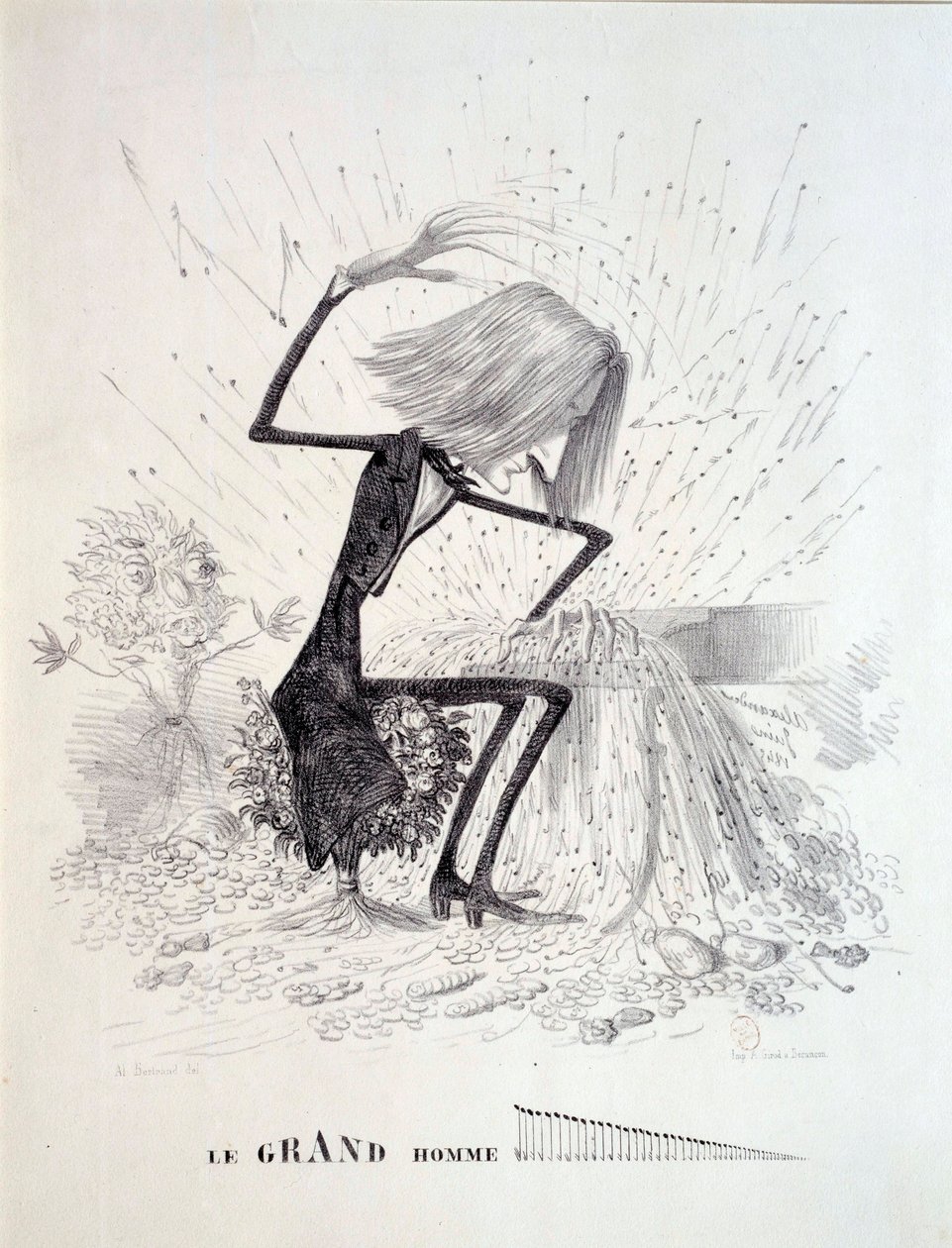 Tegneserie som viser komponisten Franz Liszt (1811-1886) av Unknown artist
