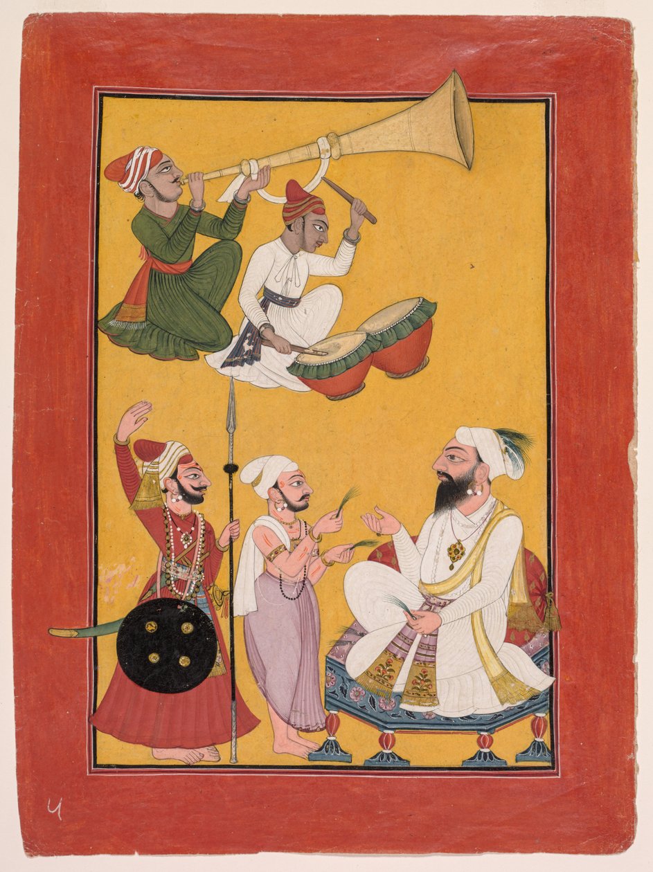 Feiringer av Krishnas fødsel, fra en Bhagavata Purana av Unknown artist