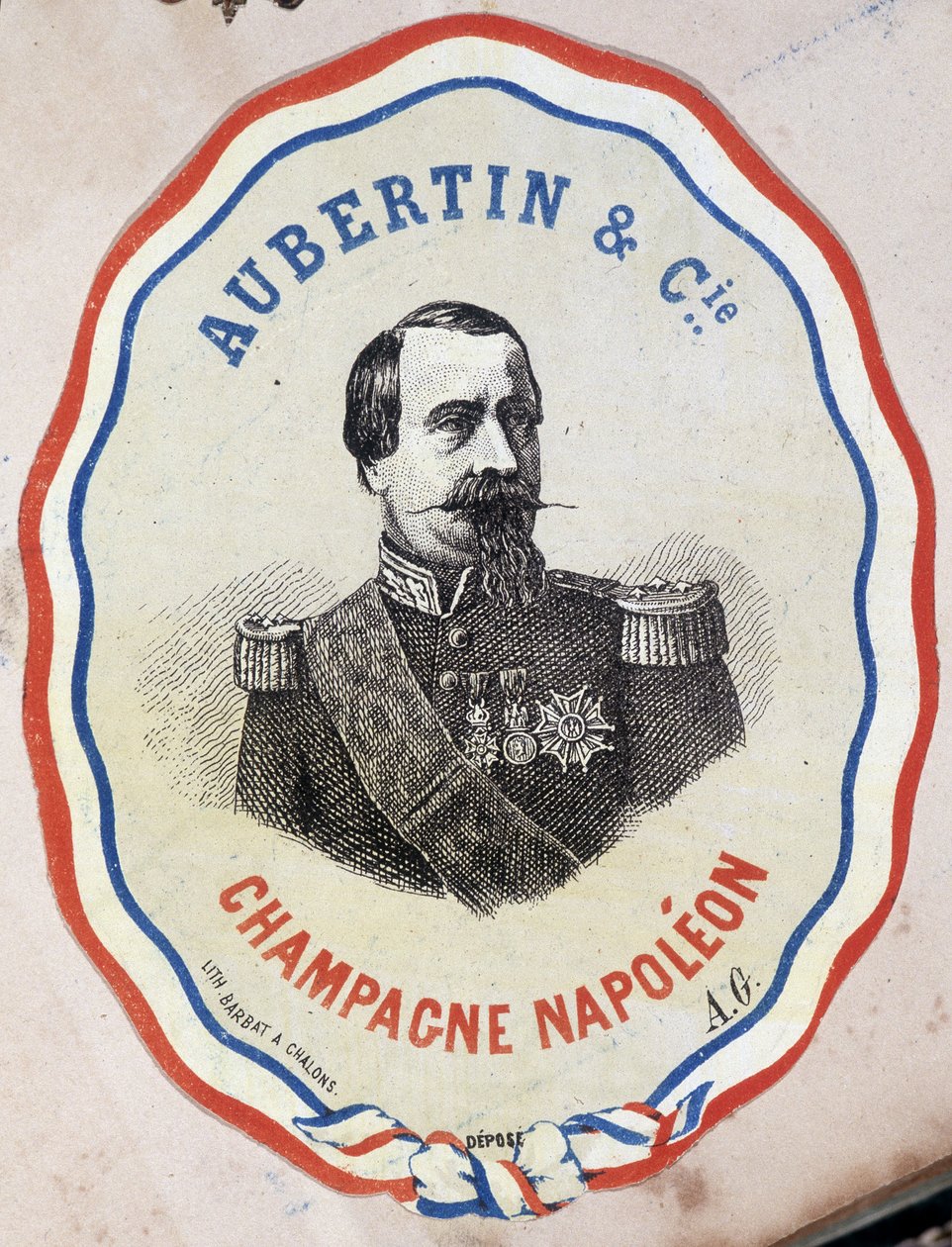 Champagne Napoleon-Aubertin & Cie. (portrett av Napoleon III) av Unknown artist