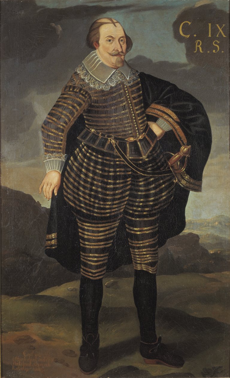 Charles IX roi de Suede - Portrett av kong Charles IX av Sverige (1550-1611), Anonym . Olje på lerret. Mål: 195x120 cm. Nationalmuseum Stockholm av Unknown artist