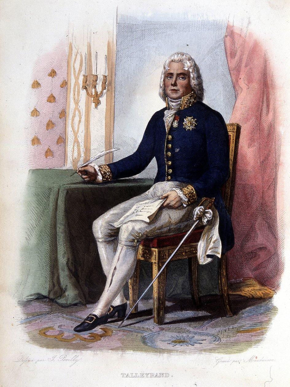 Charles Maurice de Talleyrand Périgord (1754–1838), fransk politiker. - i «Den franske Plutarch», red. Mennechet, Paris av Unknown artist