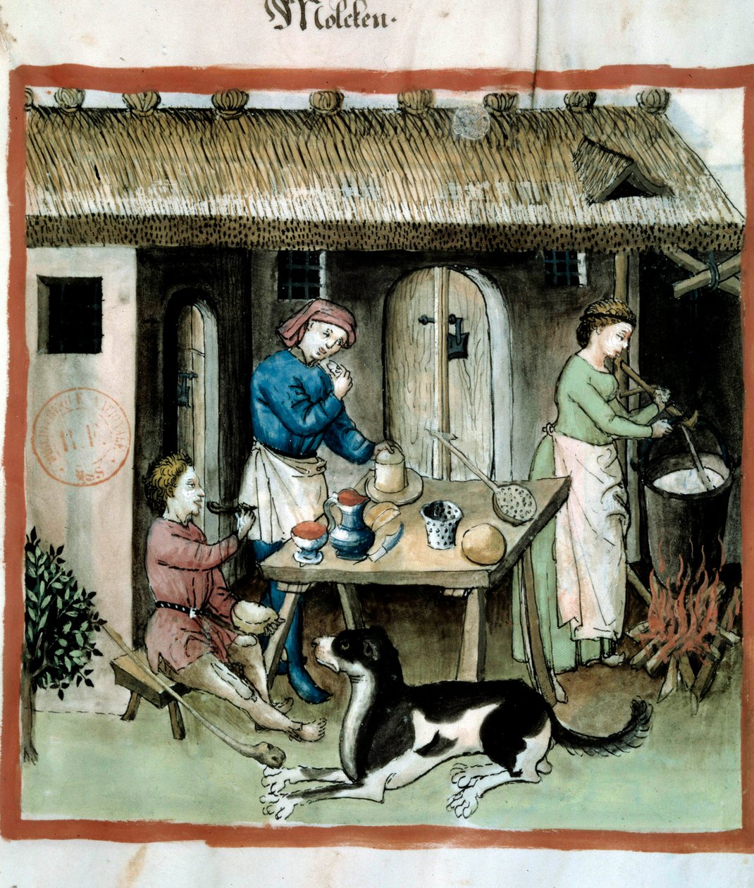 Ostelaging. Belysning fra melking av medisin og diett "" Tacuinum sanitatis"" av Unknown artist