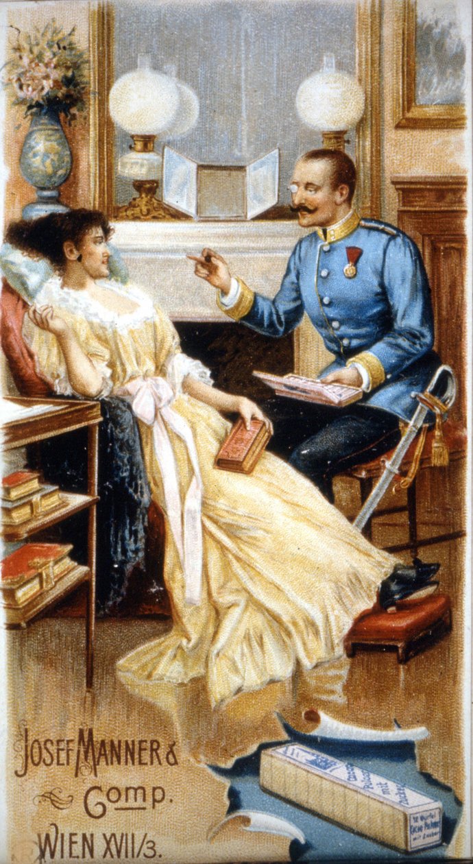 Sjokoladeannonse “” Josef Manner & Gomp, Wien””. av Unknown artist