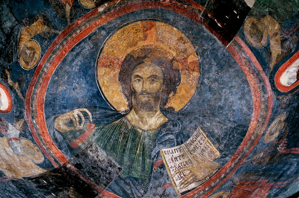 Christ Pantocrator - Anonym - 1200-tallet - Fresco - Boyana Church, Sofia, Bulgarie ©FineArtImages/Leemage av Unknown artist