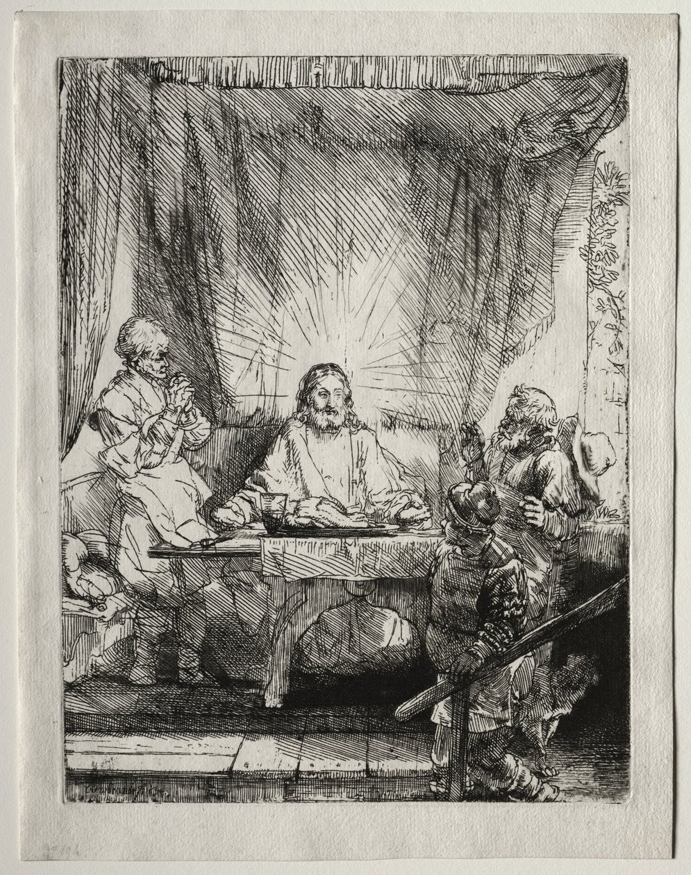 Kristus ved Emmaus: The Larger Plate av Unknown artist