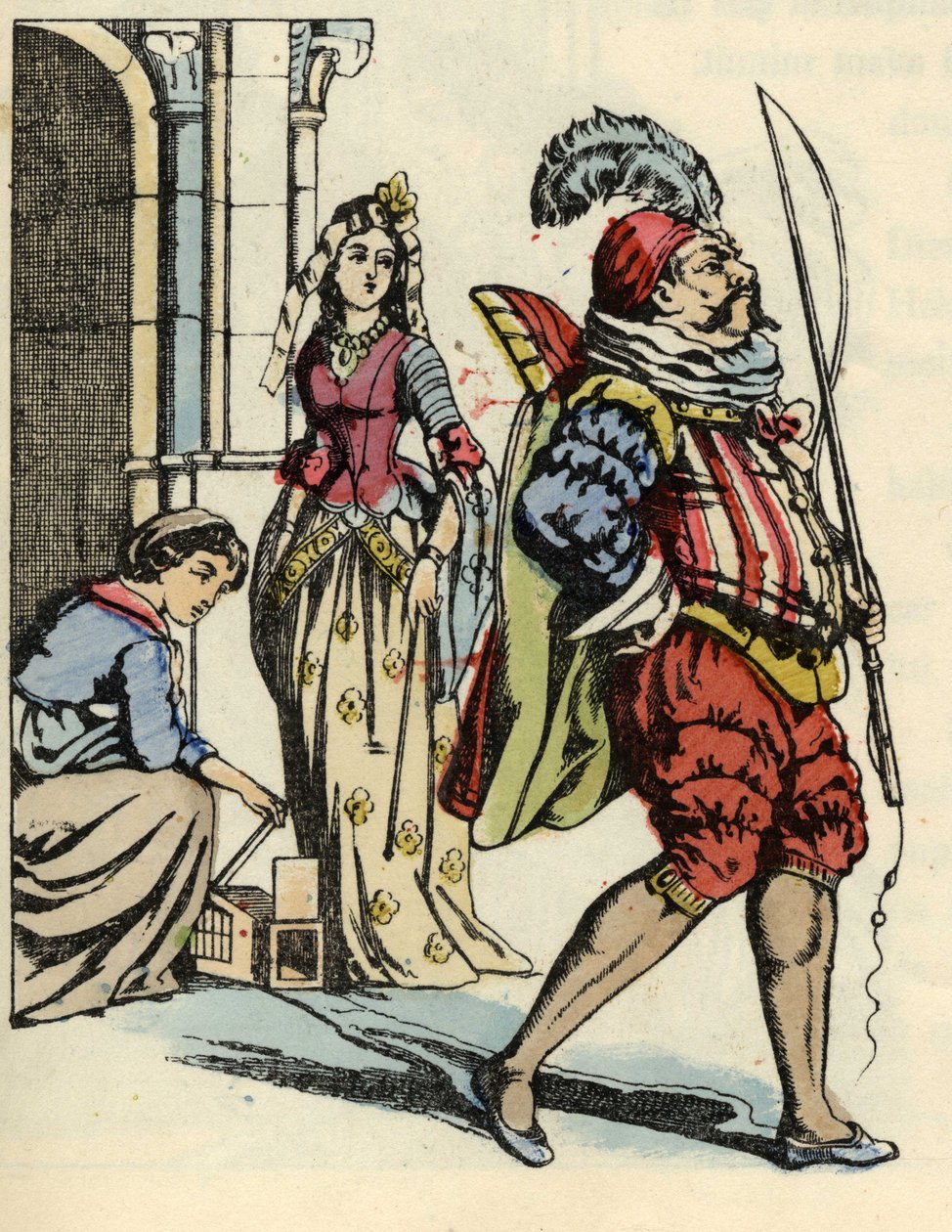 Askepott frigjør musene som går i søppel som hester og en rotte som trenere. Illustrasjon av Charles Perraults fortelling "Askepott eller La petite slipper de verre" av Unknown artist