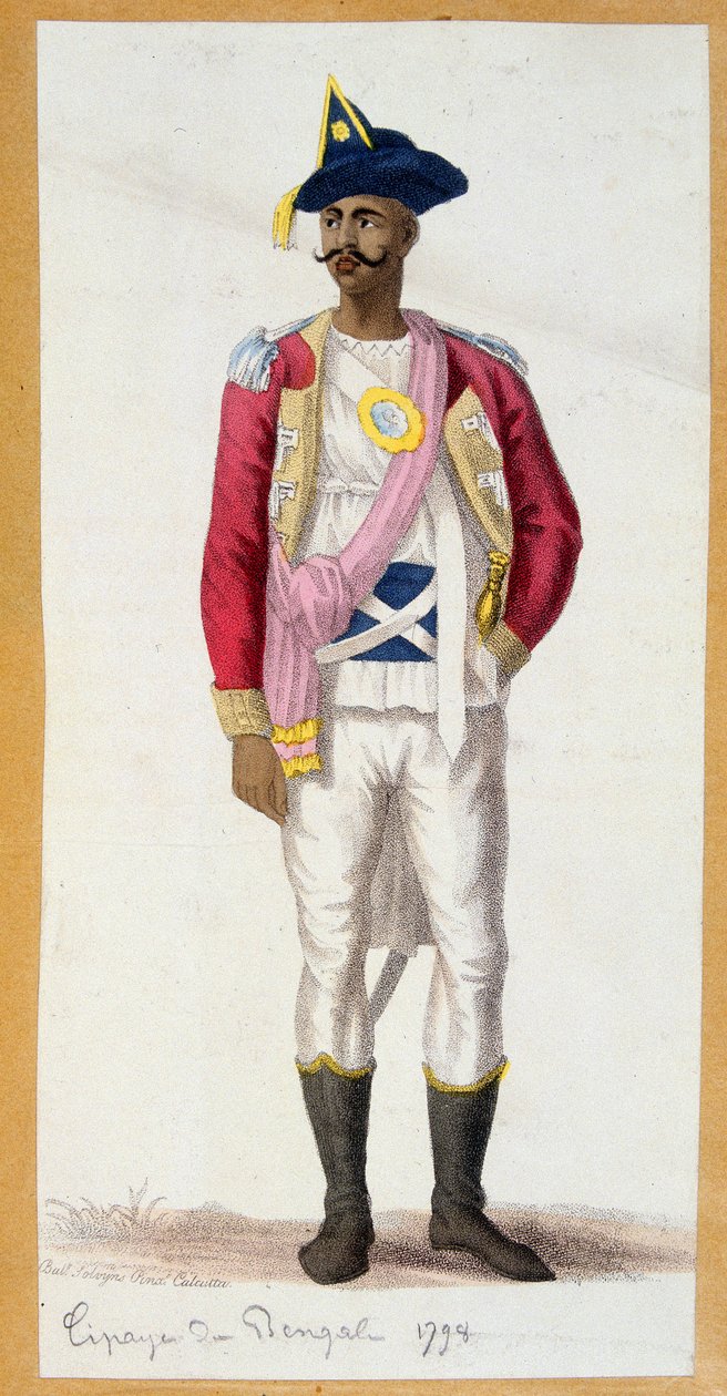 Cipaye du Bengal (India) - gravering, sent på 1700-tallet. av Unknown artist