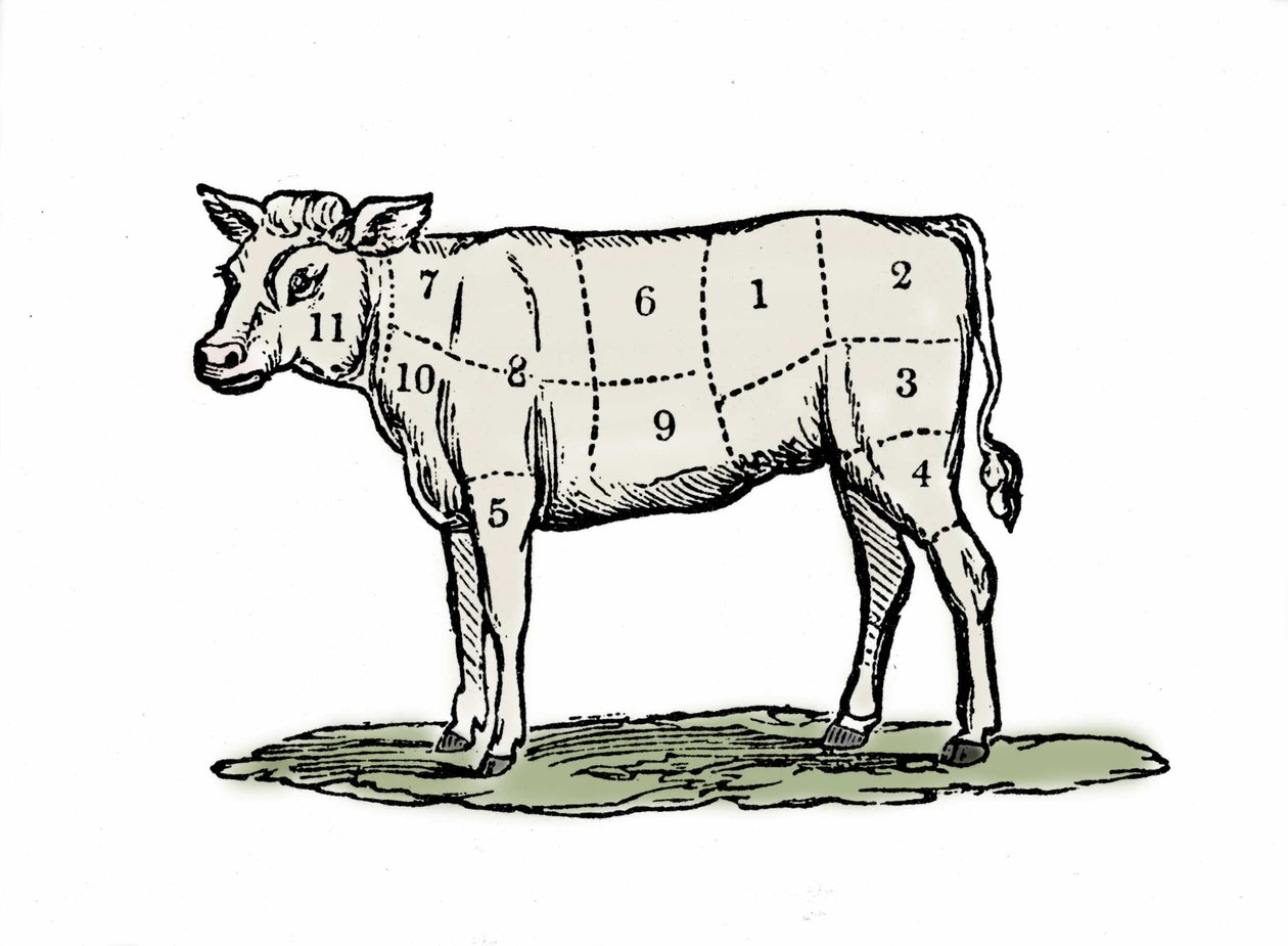 Klemmer kalvekjøtt. av Unknown artist